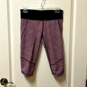 Adorable black and white multicolor crop leggings